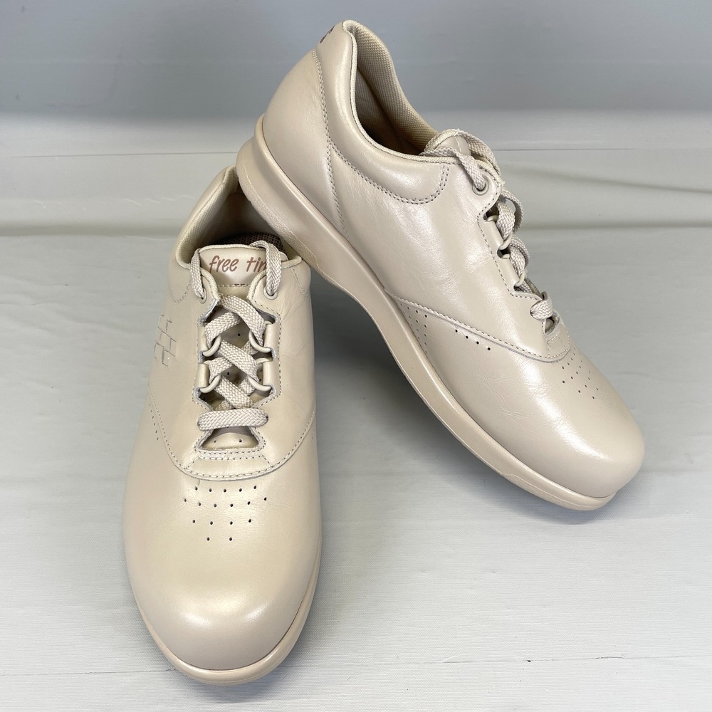 SAS Free Time Shoes Womens Size 8.5 M Bone Beige Leather Walking Comfort Sneaker - Picture 2 of 10